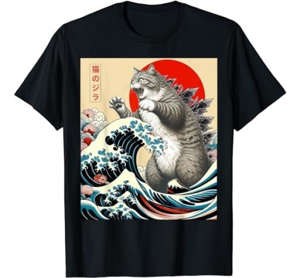 Catzilla Cat Japanese Art Funny Cat Gifts For Men Women Kid T-Shirt Catzilla Cat Japanese Art Funny Cat Gifts For Men Women Kid T-Shirt